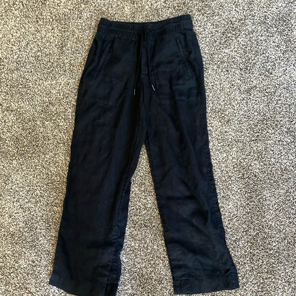ATHLETA Women's Black Wide Leg Linen Pants